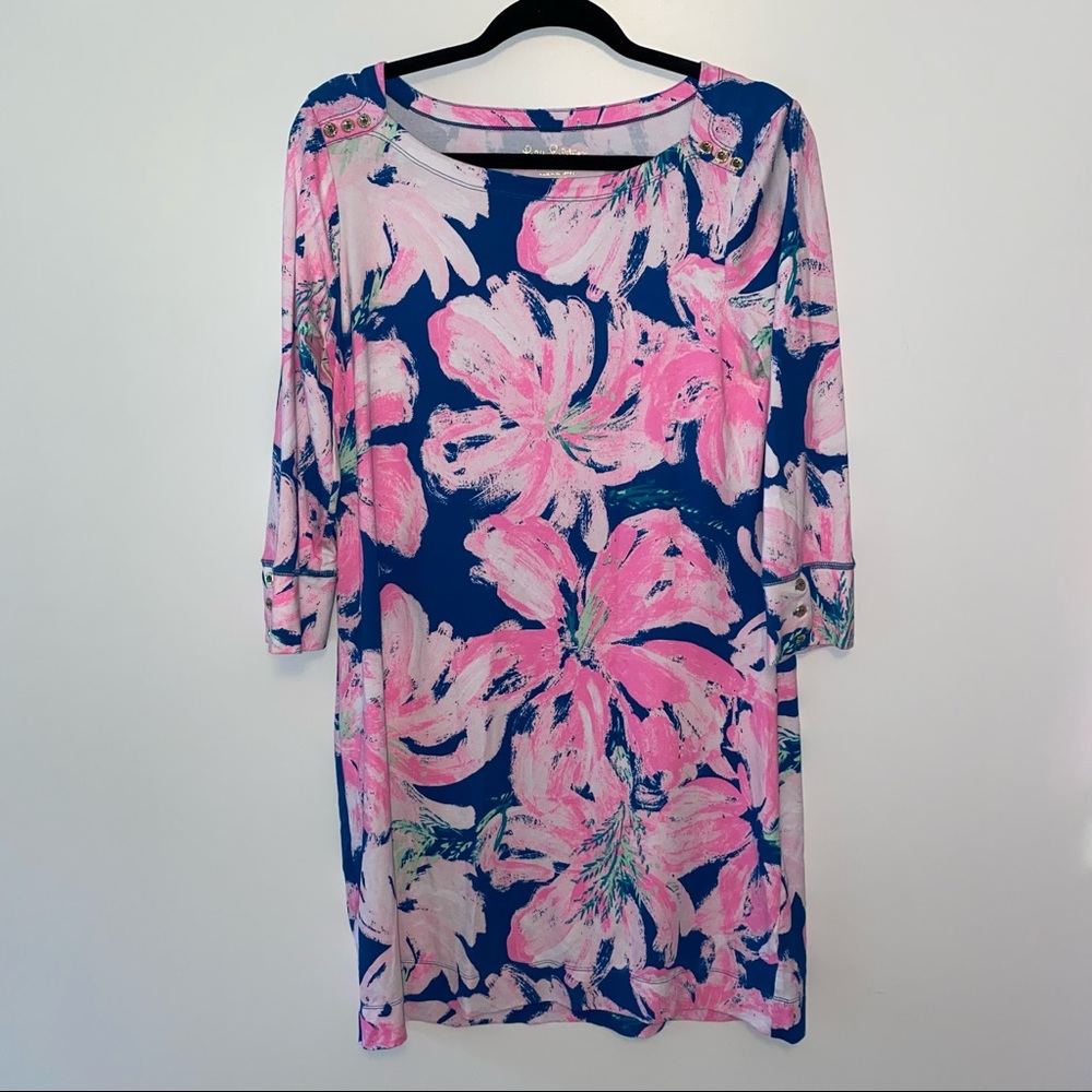 Lilly Pulitzer Pink and Teal Green Floral Dress